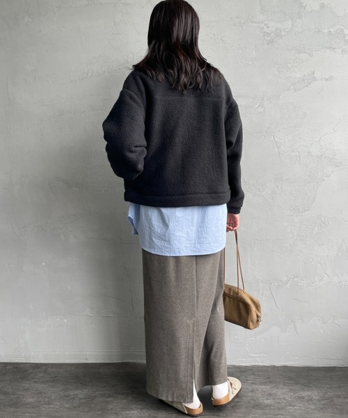 DANTON/ダントン] スタンドカラー ダブルフェイスボアフリース