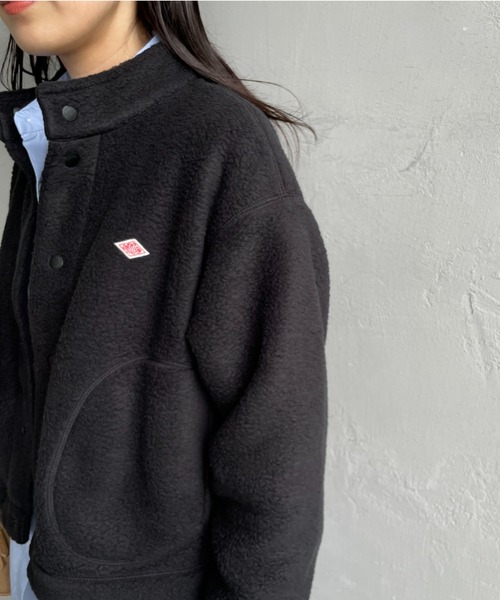 DANTON（ダントン）の「[DANTON/ダントン] スタンドカラー ダブルフェイスボアフリースカーディガン（ブルゾン・レディース・ブラック/チャコールグレー/ベージュ・S/M）」の15枚目の写真