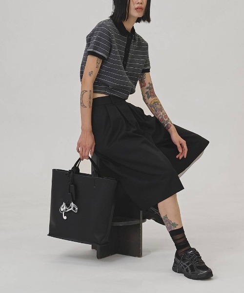 TODAYFUL(トゥデイフル)の「【TODAYFUL/トゥデイフル】Border Polo Tops/ボーダーポロトップス(ポロシャツ・レディース・チョコ/チャコールグレー・FREE)」の13枚目の写真