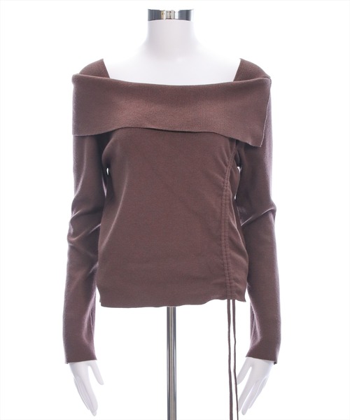 clear（クリア）の「サイドドロスト長袖ニットトップス［大人 カジュアル 着回し力抜群］≪AW新作≫（ニット/セーター・レディース・ブラック/アイボリー/グレー/チャコールグレー/イエロー/ラベンダー/ボルドー/ブラウン/ピンク・F）」の10枚目の写真