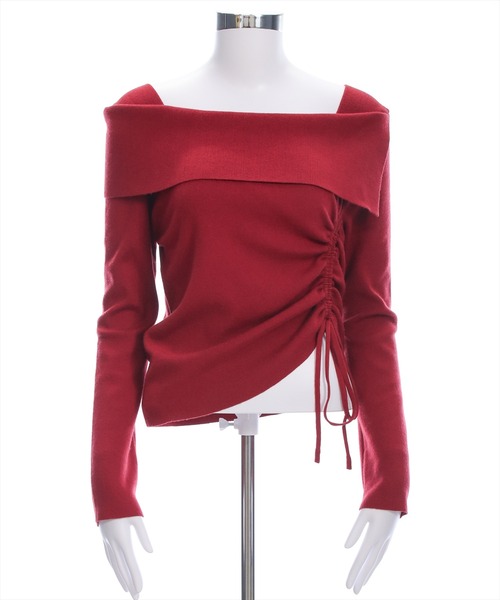 clear（クリア）の「サイドドロスト長袖ニットトップス［大人 カジュアル 着回し力抜群］≪AW新作≫（ニット/セーター・レディース・ブラック/アイボリー/グレー/チャコールグレー/イエロー/ラベンダー/ボルドー/ブラウン/ピンク・F）」の12枚目の写真