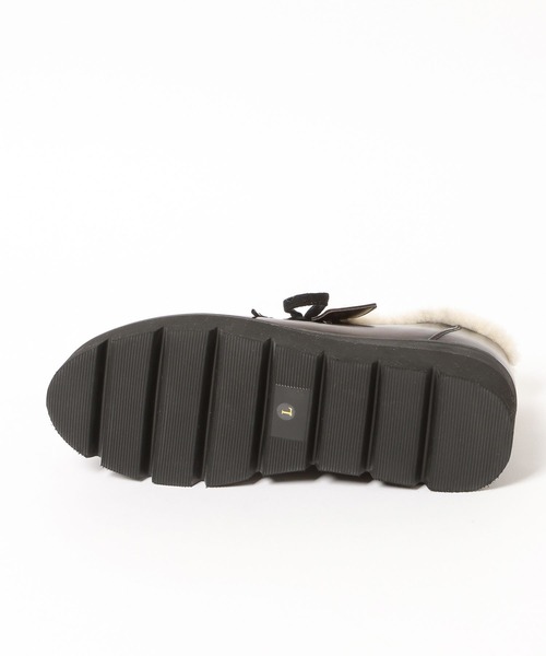 BAYFLOW（ベイフロー）の「[撥水加工・抗菌消臭機能付き]ボアアンクルブーツ（ブーツ・レディース・ダークブラウン/ベージュ系・MEDIUM/LARGE）」の6枚目の写真