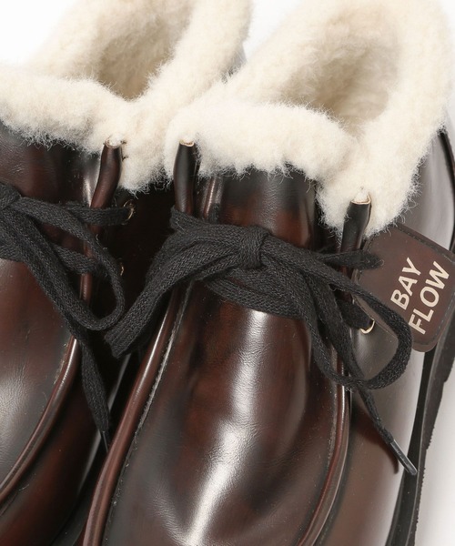 BAYFLOW（ベイフロー）の「[撥水加工・抗菌消臭機能付き]ボアアンクルブーツ（ブーツ・レディース・ダークブラウン/ベージュ系・MEDIUM/LARGE）」の10枚目の写真