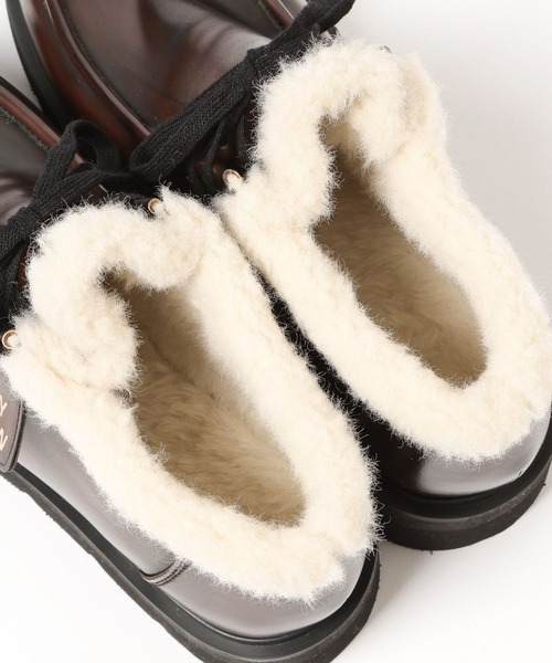 BAYFLOW（ベイフロー）の「[撥水加工・抗菌消臭機能付き]ボアアンクルブーツ（ブーツ・レディース・ダークブラウン/ベージュ系・MEDIUM/LARGE）」の12枚目の写真