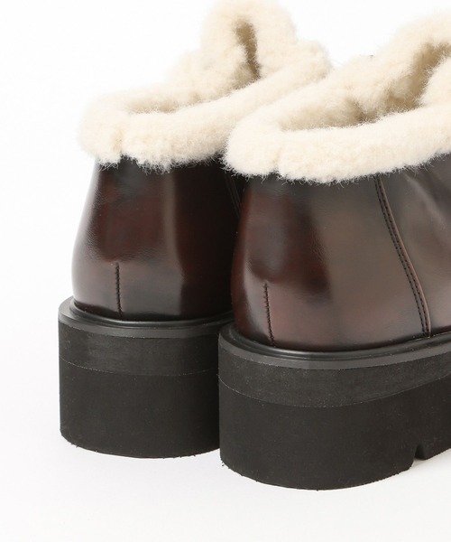 BAYFLOW（ベイフロー）の「[撥水加工・抗菌消臭機能付き]ボアアンクルブーツ（ブーツ・レディース・ダークブラウン/ベージュ系・MEDIUM/LARGE）」の13枚目の写真