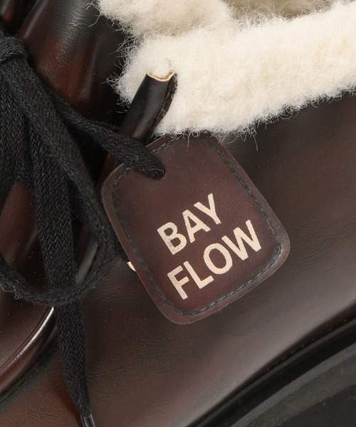 BAYFLOW（ベイフロー）の「[撥水加工・抗菌消臭機能付き]ボアアンクルブーツ（ブーツ・レディース・ダークブラウン/ベージュ系・MEDIUM/LARGE）」の15枚目の写真