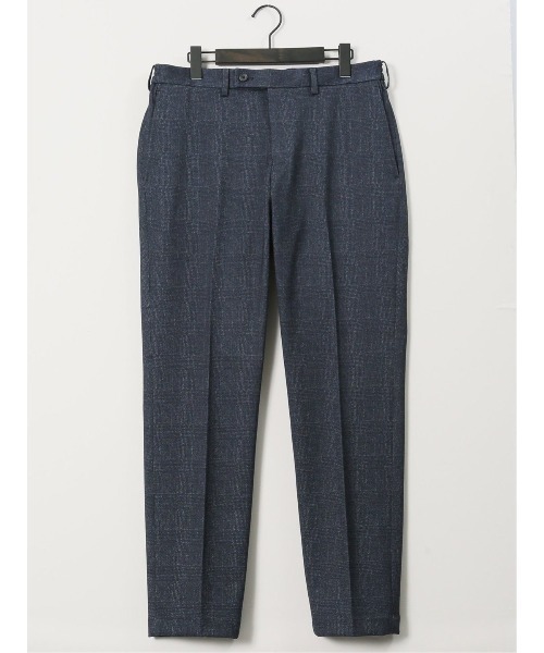 TAKA-Q(タカキュー)の「【ストレッチ イージーケア】タカキュー TechMove ノータック ビジネスパンツ チェック紺(セットアップ可能)(スーツパンツ・メンズ・ネイビー・X-LARGE/LARGE/MEDIUM/S/3L)」の4枚目の写真