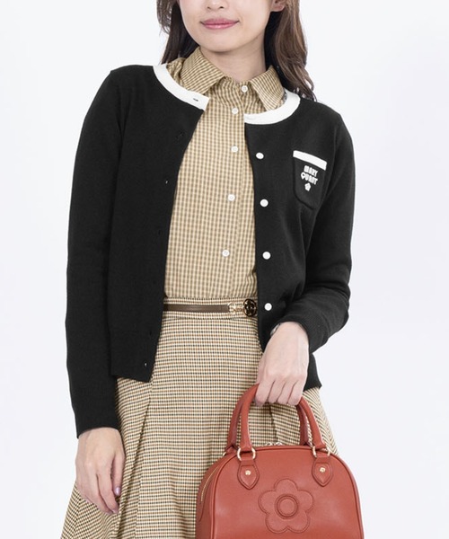 レトロロゴバイカラー カーディガン（カーディガン/ボレロ）｜MARY