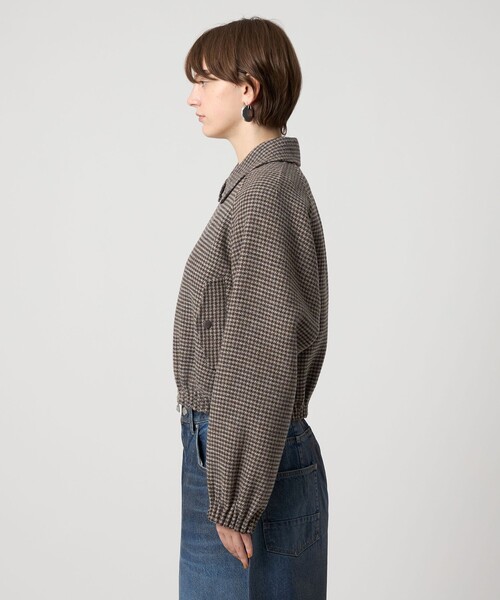 ASTRAET（アストラット）の「＜ASTRAET＞ハウンドトゥース ステンカラー ジップブルゾン（その他アウター・レディース・ブラウン系・0/1）」の6枚目の写真