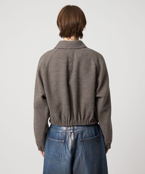 ASTRAET（アストラット）の「＜ASTRAET＞ハウンドトゥース ステンカラー ジップブルゾン（その他アウター・レディース・ブラウン系・0/1）」の7枚目の写真