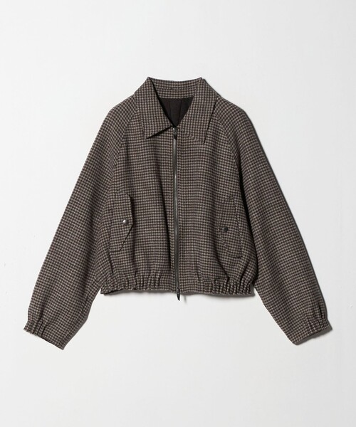 ASTRAET（アストラット）の「＜ASTRAET＞ハウンドトゥース ステンカラー ジップブルゾン（その他アウター・レディース・ブラウン系・0/1）」の8枚目の写真