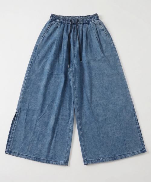 cammie(キャミー)の「裾スリットデニムワイドパンツ(デニムパンツ・レディース・インディゴブルー・L/M)」の10枚目の写真