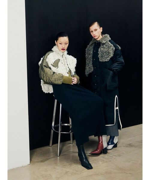 UN3D.(アンスリード)の「BIG BOA FLAP DOCKING CT / ビッグボアフラップドッキングコート(その他アウター・レディース・ブラック/カーキ・36/38)」の16枚目の写真