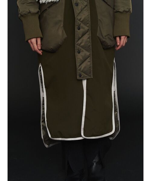 UN3D.(アンスリード)の「BIG BOA FLAP DOCKING CT / ビッグボアフラップドッキングコート(その他アウター・レディース・ブラック/カーキ・36/38)」の18枚目の写真