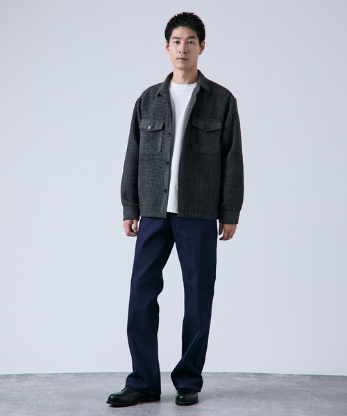 B.C STOCK（ベーセーストック）の「ツイードモール CPO シャツジャケット（シャツ/ブラウス・メンズ・ベージュ/レッド/ブラック・LARGE/MEDIUM）」の4枚目の写真