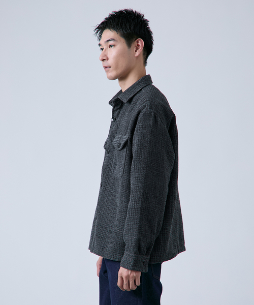 B.C STOCK（ベーセーストック）の「ツイードモール CPO シャツジャケット（シャツ/ブラウス・メンズ・ベージュ/レッド/ブラック・LARGE/MEDIUM）」の6枚目の写真