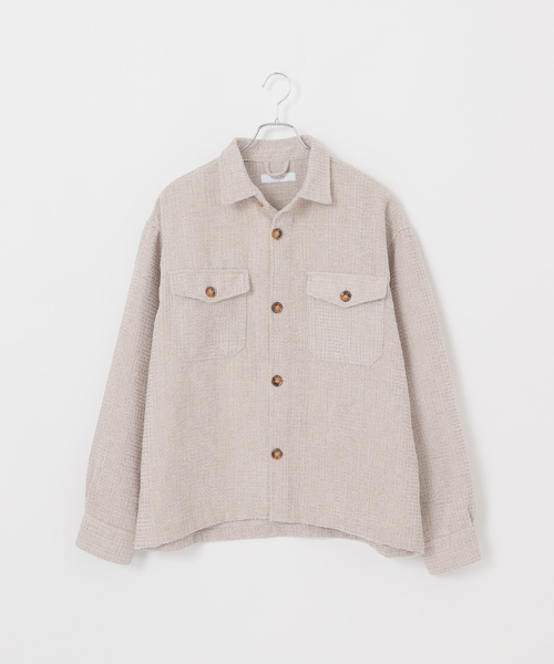 B.C STOCK（ベーセーストック）の「ツイードモール CPO シャツジャケット（シャツ/ブラウス・メンズ・ベージュ/レッド/ブラック・LARGE/MEDIUM）」の16枚目の写真