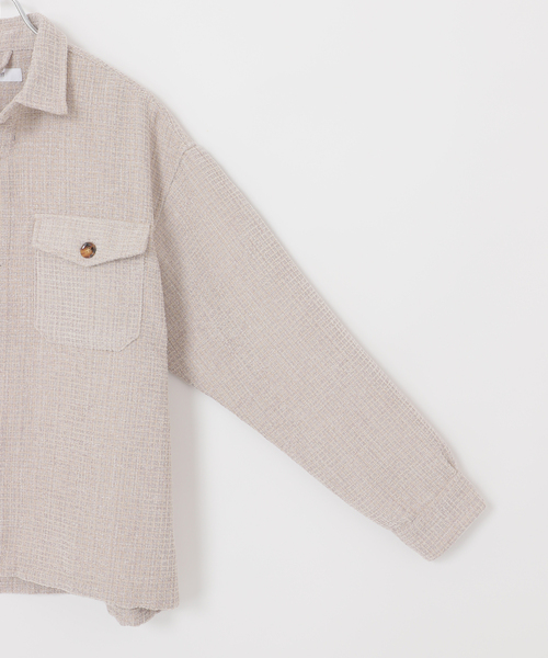 B.C STOCK（ベーセーストック）の「ツイードモール CPO シャツジャケット（シャツ/ブラウス・メンズ・ベージュ/レッド/ブラック・LARGE/MEDIUM）」の19枚目の写真