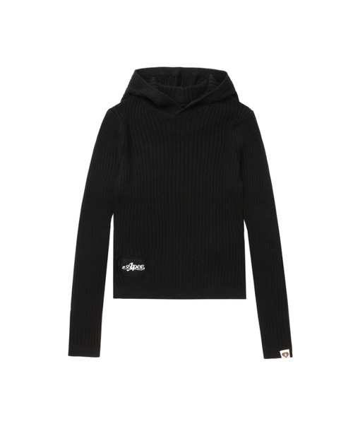 APEE BY A BATHING APE(エイピーバイアベイシングエイプ)の「HOODED RIB SWEATER(ニット/セーター・レディース・グレー/ブラック・X-SMALL/SMALL)」の2枚目の写真