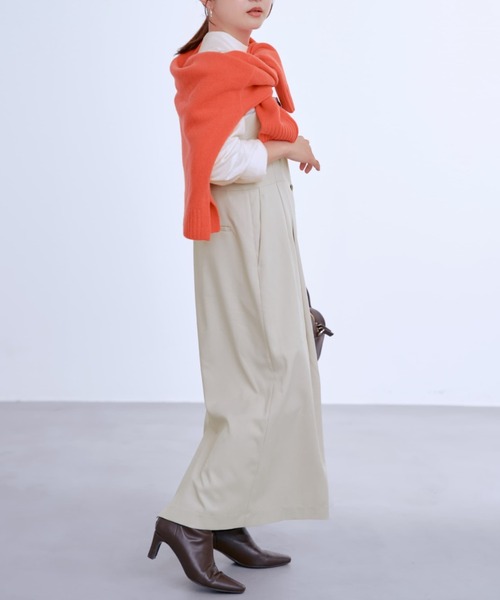 フロントボタンIラインジャンパースカート 【低身長・小柄女性