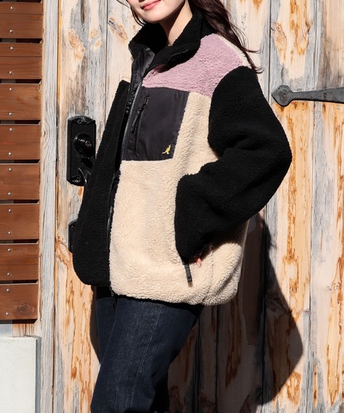 KANGOL(カンゴール)の「【RES】【KANGOL】ハイネック ボアジップジャケット(ブルゾン・レディース・ホワイト/ベージュ/ブラック/ライトパープル/ダークグリーン/その他3/モカ/その他・LARGE/MEDIUM/X-LARGE)」の8枚目の写真