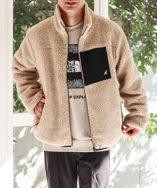 KANGOL(カンゴール)の「【RES】【KANGOL】ハイネック ボアジップジャケット(ブルゾン・レディース・ホワイト/ベージュ/ブラック/ライトパープル/ダークグリーン/その他3/モカ/その他・LARGE/MEDIUM/X-LARGE)」の13枚目の写真