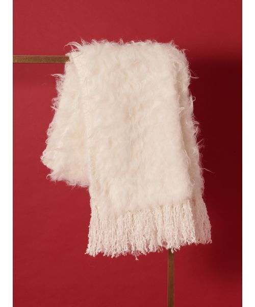 SNIDEL（スナイデル）の「ファーロングマフラー（マフラー・レディース・アイボリー/ライトピンク/ネイビー・F）」の2枚目の写真