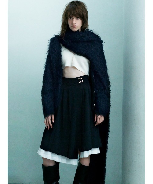 SNIDEL（スナイデル）の「ファーロングマフラー（マフラー・レディース・アイボリー/ライトピンク/ネイビー・F）」の22枚目の写真