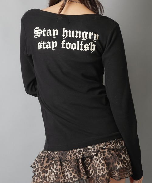 SPINNS(スピンズ)の「ギャル復活★スタッズが光る起毛テレコロンT(Tシャツ/カットソー・レディース・オフホワイト/杢グレー/ブラック・ONESIZE)」の8枚目の写真