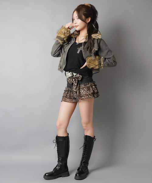 SPINNS(スピンズ)の「ギャル復活★スタッズが光る起毛テレコロンT(Tシャツ/カットソー・レディース・オフホワイト/杢グレー/ブラック・ONESIZE)」の11枚目の写真