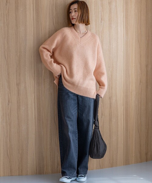 セール】モヘヤミックススパングル Vネック ニット（ニット/セーター