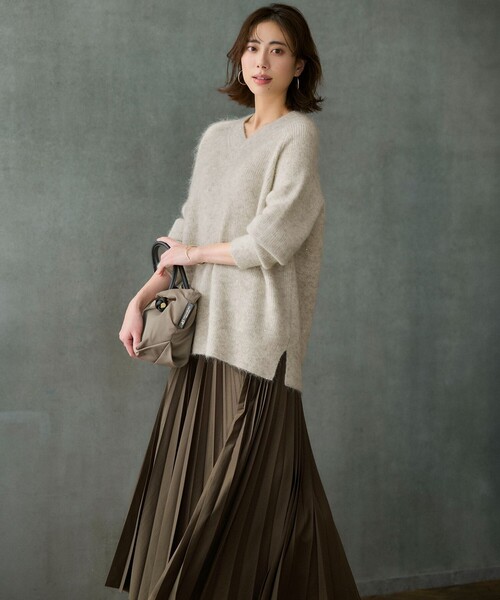 モヘヤミックススパングル Vネック ニット（ニット/セーター）｜23区