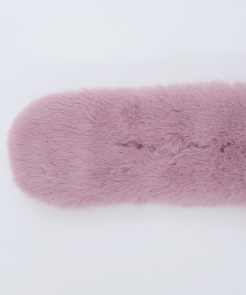 axes femme（アクシーズファム）の「ブローチ付きファーティペット（マフラー・レディース・ブラック/キナリ/ピンク・FREE）」の13枚目の写真