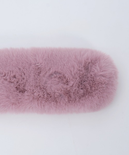 axes femme（アクシーズファム）の「ブローチ付きファーティペット（マフラー・レディース・ブラック/キナリ/ピンク・FREE）」の14枚目の写真