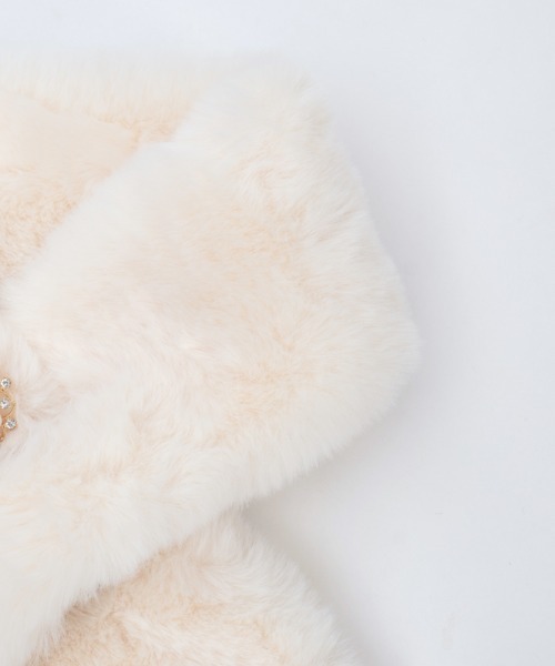 axes femme（アクシーズファム）の「ブローチ付きファーティペット（マフラー・レディース・ブラック/キナリ/ピンク・FREE）」の18枚目の写真