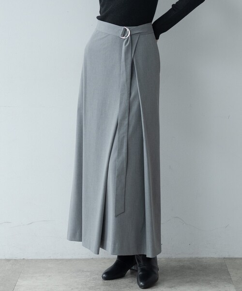 GALLEST（ギャレスト）の「Timeless｜ベルテッドロングスカート【セットアップ対応】（スカート・レディース・チャコールグレー/ベージュ/ライトグレー・40/34/36/38）」の2枚目の写真