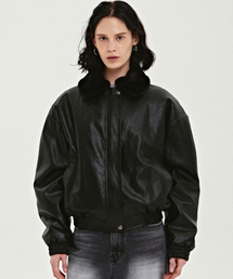 NICOLE FUR LEATHER MUSTANG_BLACK