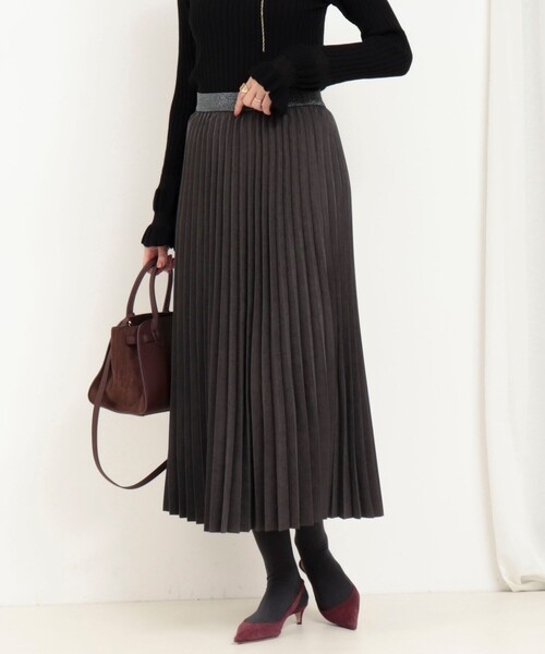 MICO COULIER(ミコクリエ)の「ピーチアコーディオンプリーツスカート(スカート・レディース・ブラウン/チャコールグレー・38/36)」の2枚目の写真