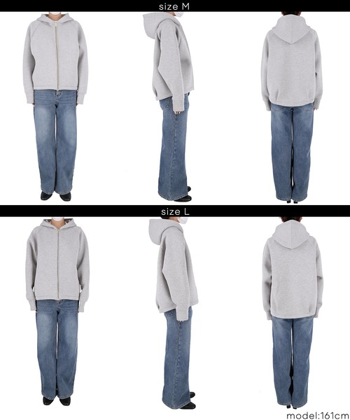 coca(coca)(コカ)の「バウンススウェットジップアップパーカー(パーカー・レディース・アイボリー/グレー・L/M)」の16枚目の写真