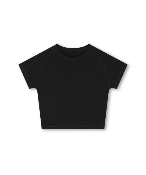 MOAA(モア)の「パネルシームクロップTシャツ(ブラック)(Tシャツ/カットソー・レディース・その他・SMALL/MEDIUM)」の2枚目の写真