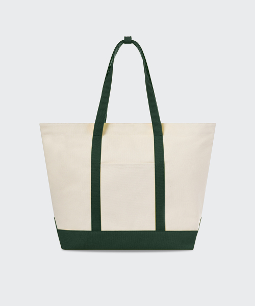MUSINSA STANDARD（ムシンサスタンダード）の「デイリーキャンバス トートバッグ [アイボリー/グリーン]（トートバッグ・レディース・その他・FREE）」の2枚目の写真