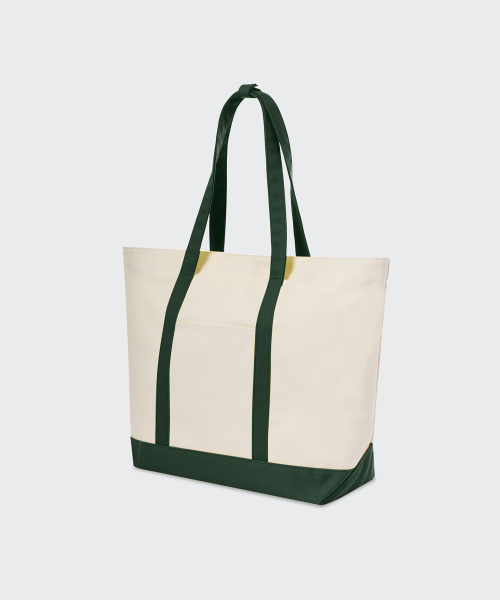 MUSINSA STANDARD（ムシンサスタンダード）の「デイリーキャンバス トートバッグ [アイボリー/グリーン]（トートバッグ・レディース・その他・FREE）」の3枚目の写真