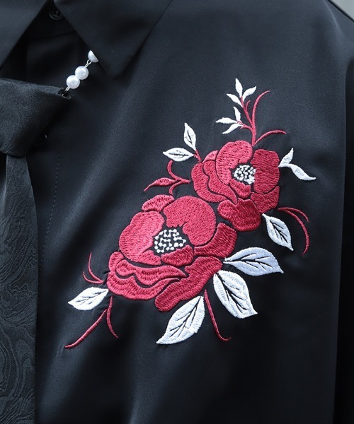REZEN(リゼン)の「椿刺繍シャツ(シャツ/ブラウス・メンズ・ブルーパープル/ライトグレー/ローズ・LARGE/MEDIUM)」の15枚目の写真