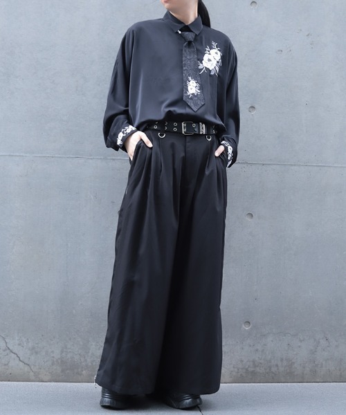 REZEN(リゼン)の「椿刺繍シャツ(シャツ/ブラウス・メンズ・ブルーパープル/ライトグレー/ローズ・LARGE/MEDIUM)」の16枚目の写真