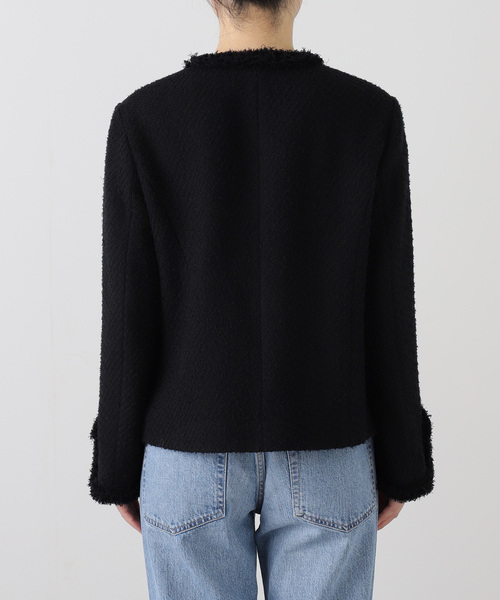 VERMEIL par iena(ヴェルメイユパーイエナ)の「Wool Tweed ジャケット(ノーカラージャケット・レディース・ブラック・36/38)」の13枚目の写真
