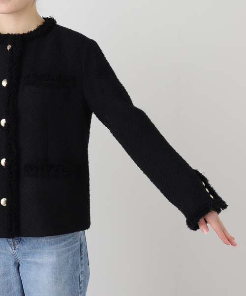 VERMEIL par iena(ヴェルメイユパーイエナ)の「Wool Tweed ジャケット(ノーカラージャケット・レディース・ブラック・36/38)」の15枚目の写真