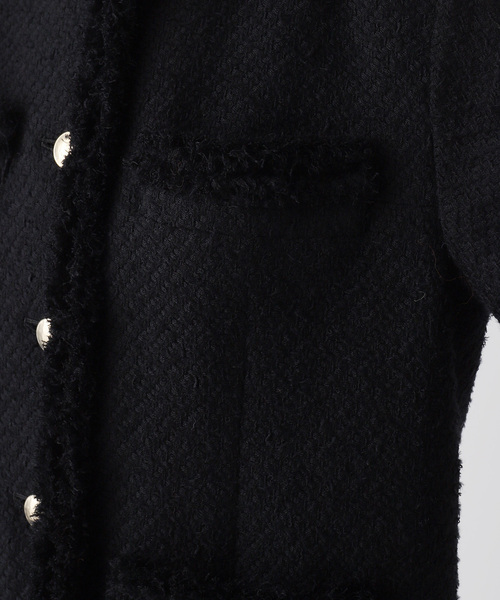 VERMEIL par iena(ヴェルメイユパーイエナ)の「Wool Tweed ジャケット(ノーカラージャケット・レディース・ブラック・36/38)」の17枚目の写真