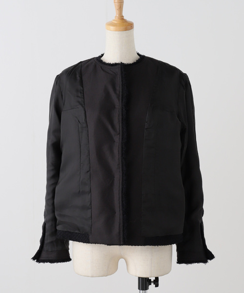 VERMEIL par iena(ヴェルメイユパーイエナ)の「Wool Tweed ジャケット(ノーカラージャケット・レディース・ブラック・36/38)」の18枚目の写真