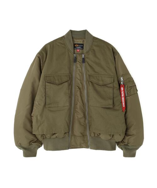 Alpha Industries(アルファインダストリーズ)の「Alpha Industries/アルファインダストリーズ/MA-1 MIXED COTTON FLIGHT JACKET/エムエーワン ミックスド コットン フライト ジャケット(MA-1・メンズ・ブラック/オリーブ系・L/M/XL/2XL)」の2枚目の写真