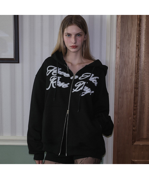 Spread Hood Zip-up [Black]（パーカー）｜ROSEFRANTZ（ロゼフランツ